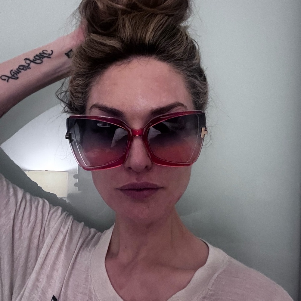 Vintage Red Gradient Sunglasses